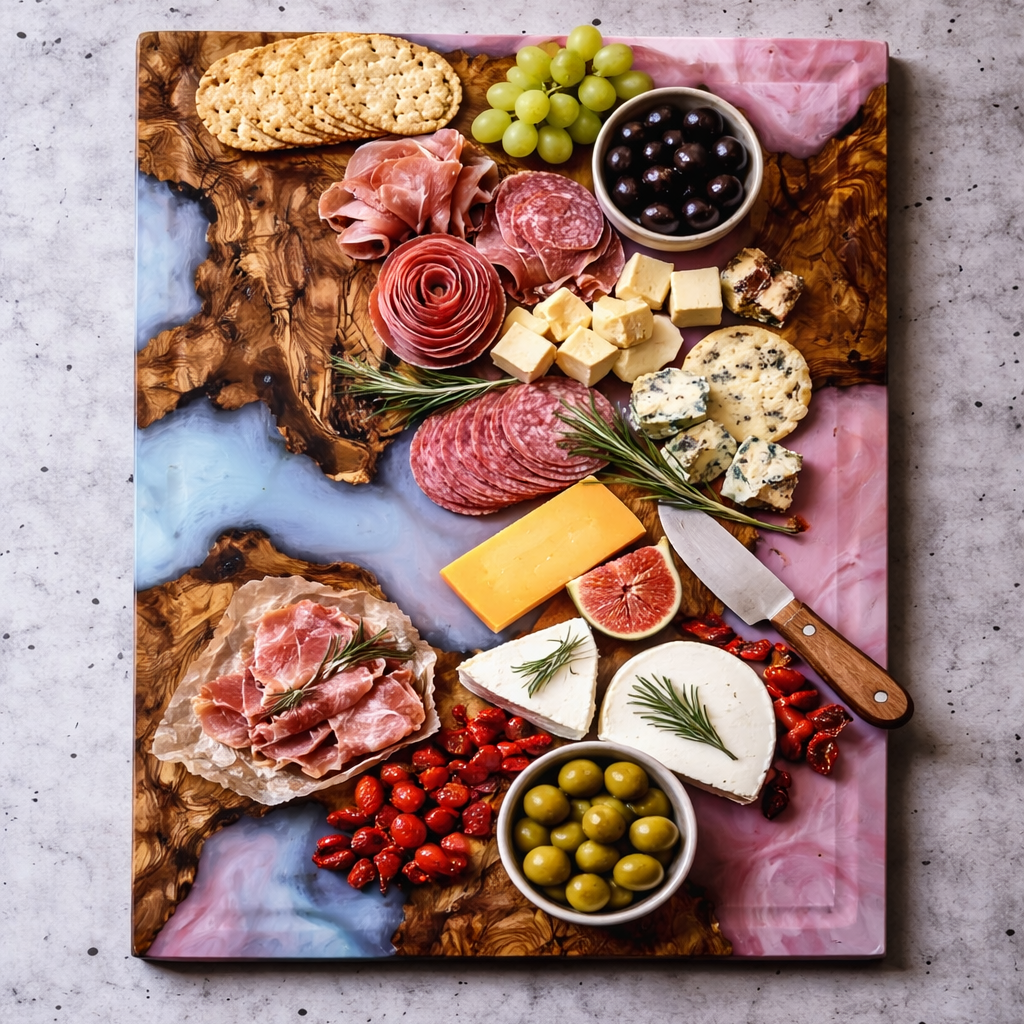 Epoxy Board Ice Blue und Rosa