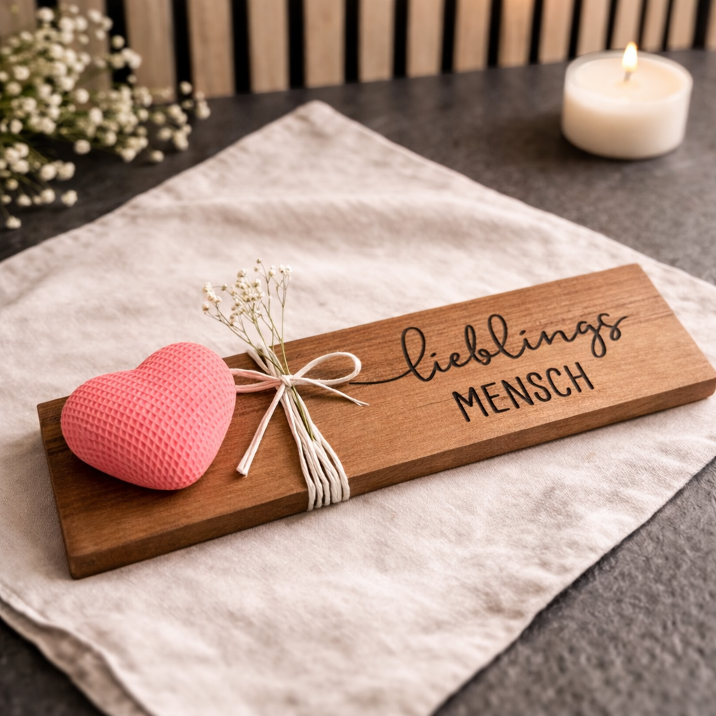 Liebesbotschaft aus Holz – Lieblingsmensch