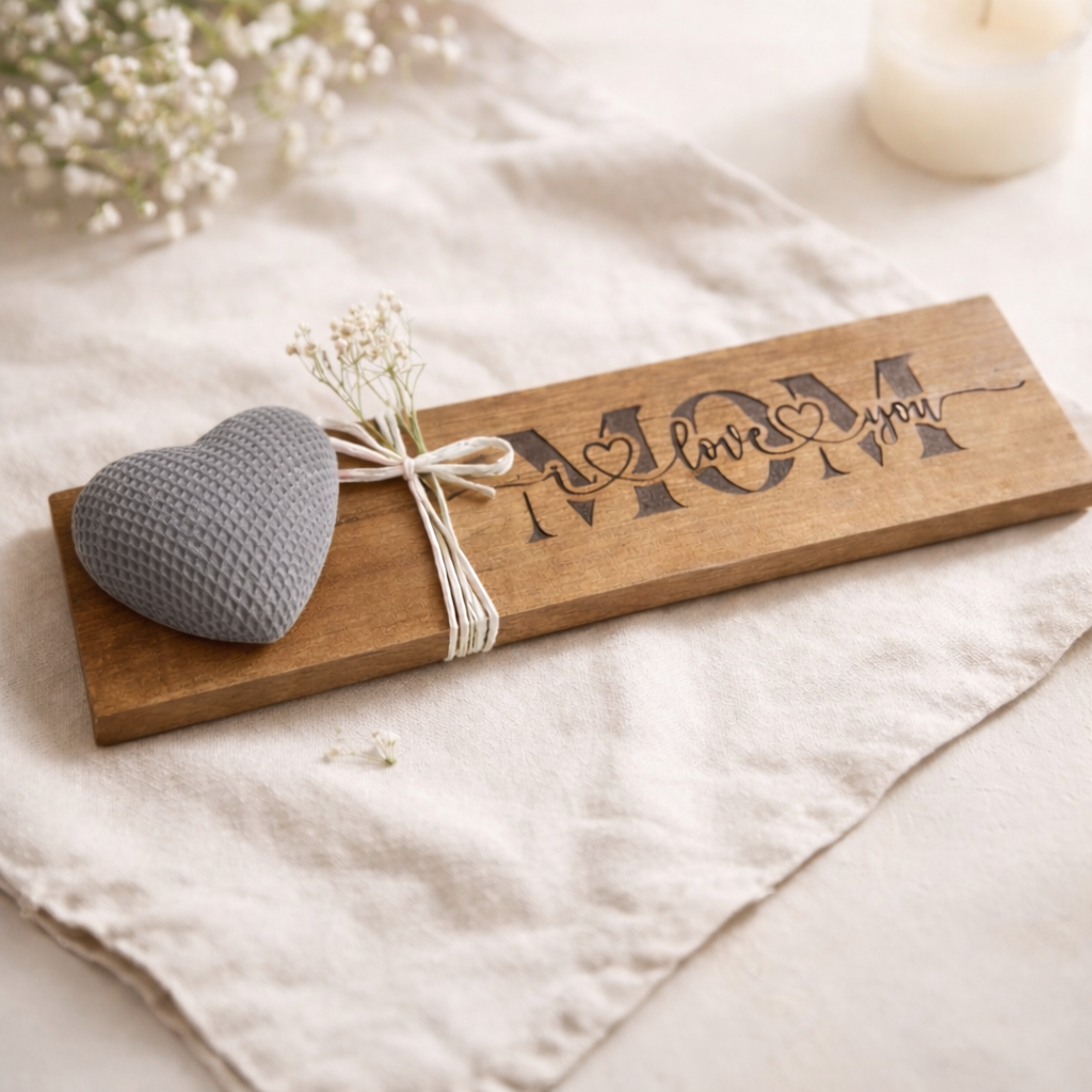 Liebesbotschaft aus Holz – Mom I Love You