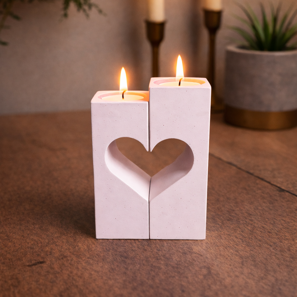 Kerzenständer Herz-Duo
