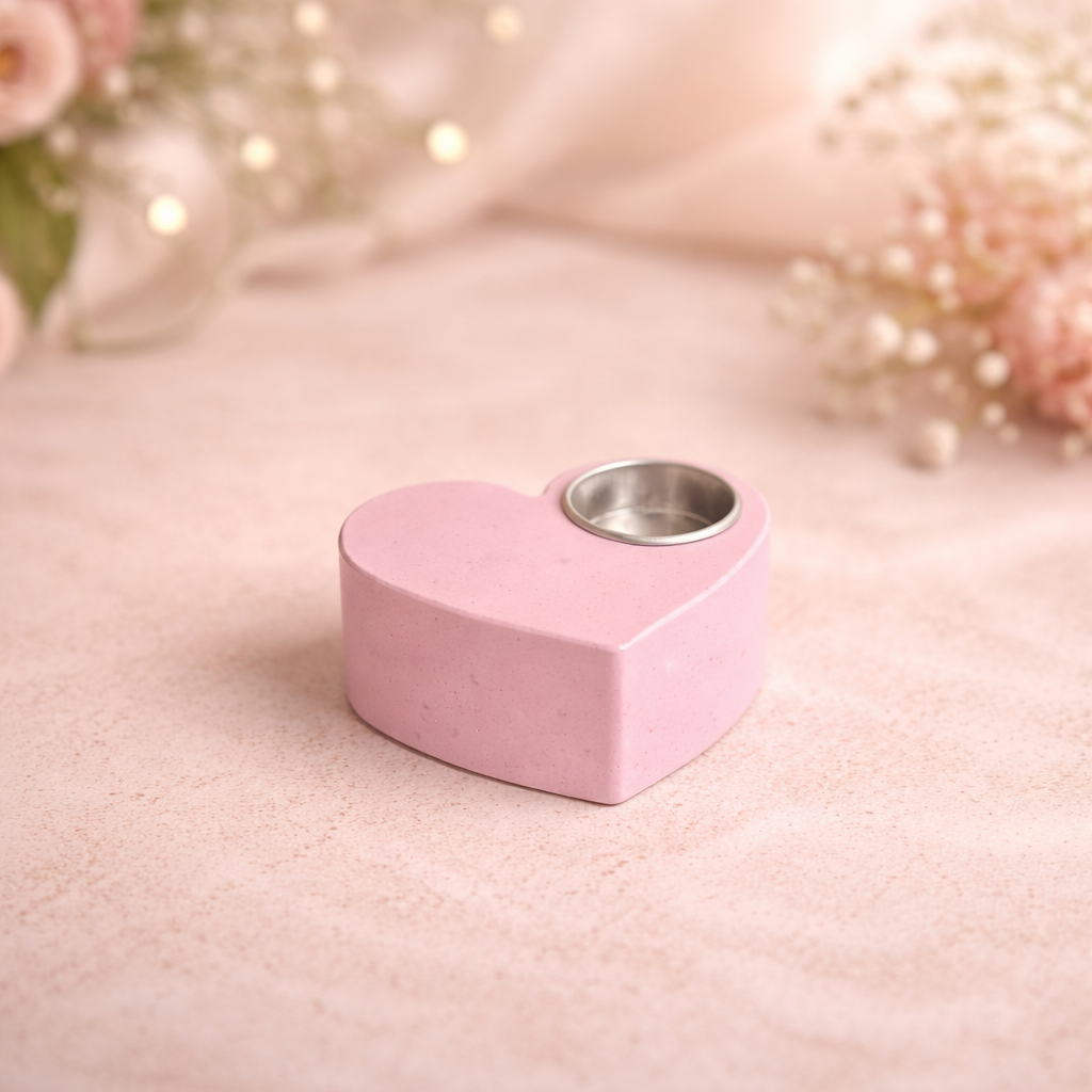 Kerzenhalter aus Hydroflow – Herzform Rosa