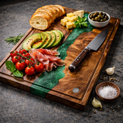 Premium Schneidebrett Nussbaum – Grün