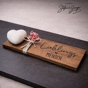 Liebesbotschaft aus Holz Lieblings Mensch